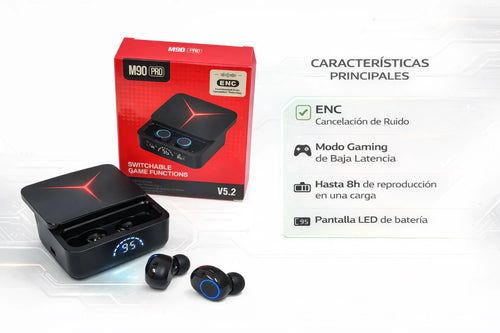 Auriculares Inalámbricos C/Pantalla M90